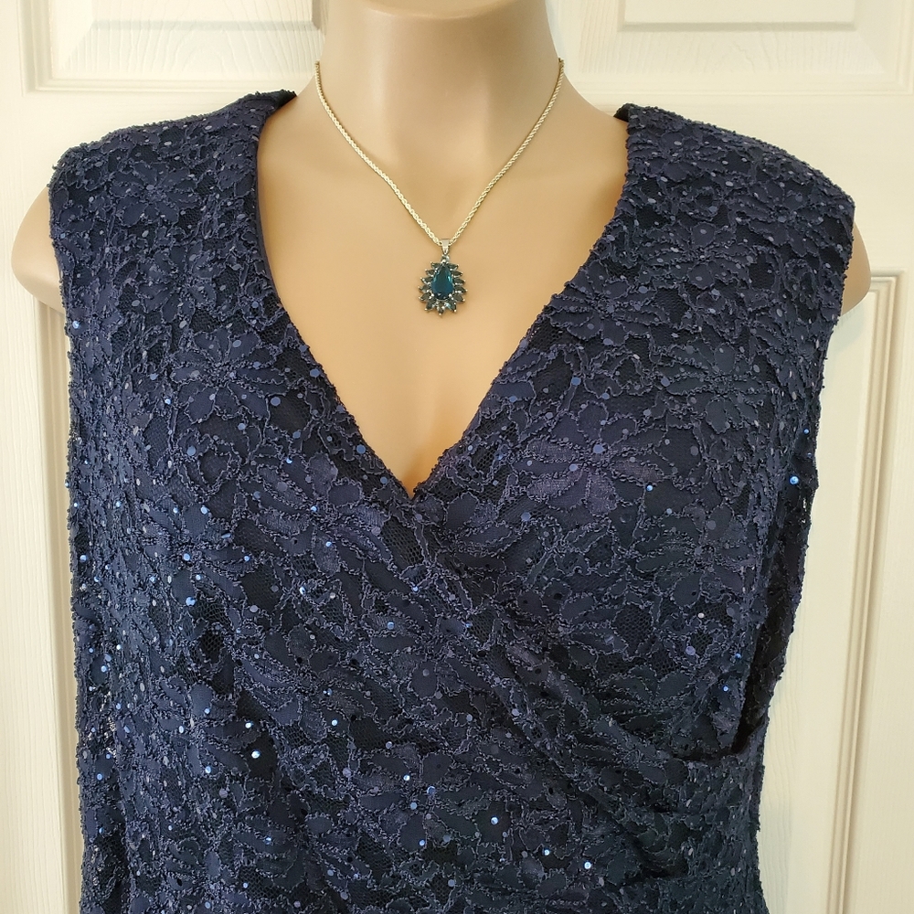 Collection DressBarn Sequin Faux Wrap Dress